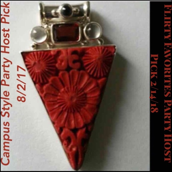 Sajen Jewelry - 2X HP/Sajen Sterling Garnet Cinnabar Pendant